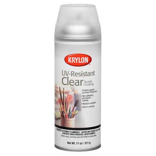 KRYLON UV-Resistant Clear Coating, Matte, Clear, 11 oz - 11.000 oz Container, Use on Ceramic, Dried Silk Flowers, Glass, Metal, Paper, Paper Mache